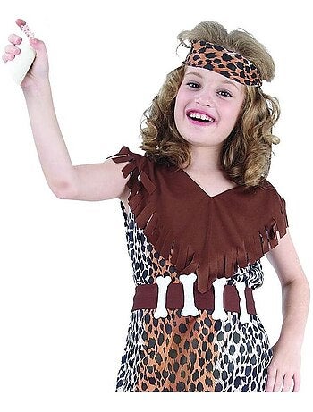 RIRE ET CONFETTI - Déguisement Fille des cavernes enfant