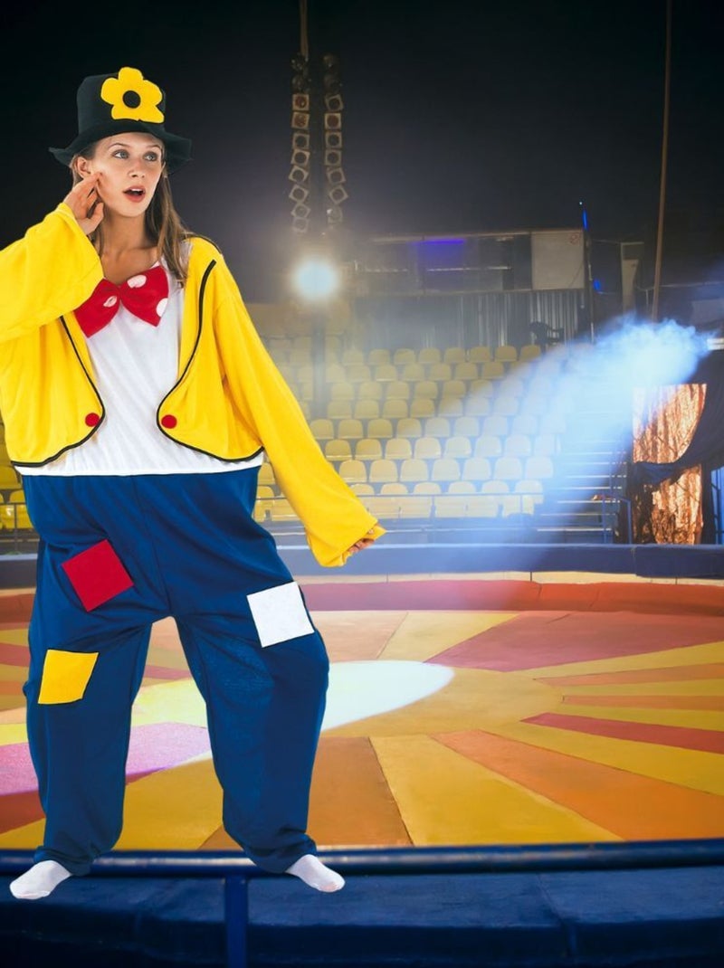 RIRE ET CONFETTI - Déguisement Harpo le Clown tordu Femme Jaune - Kiabi
