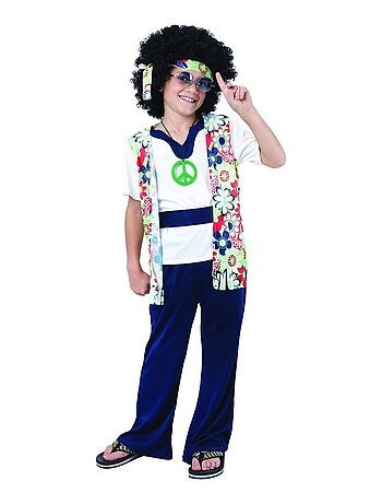 RIRE ET CONFETTI - Déguisement Hippie bleu enfant