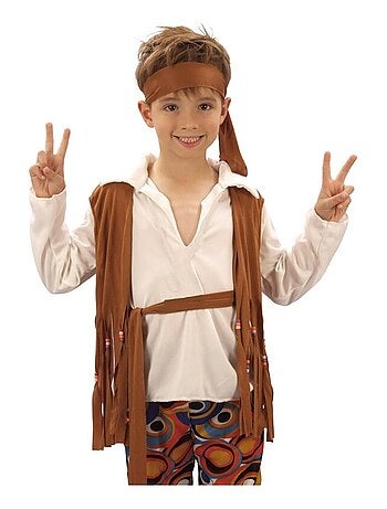 RIRE ET CONFETTI - Déguisement Hippie marron enfant