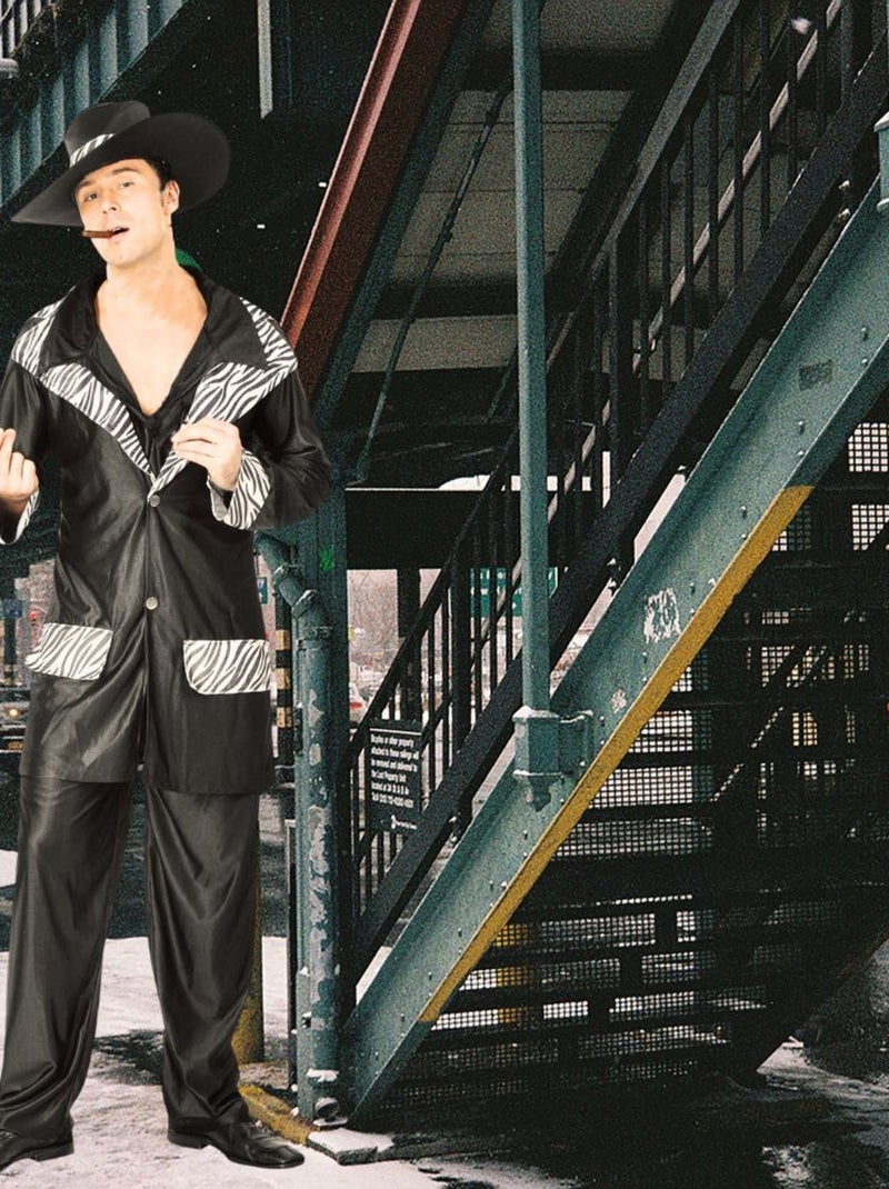 RIRE ET CONFETTI - Déguisement Mafia Disco Homme Noir Noir - Kiabi