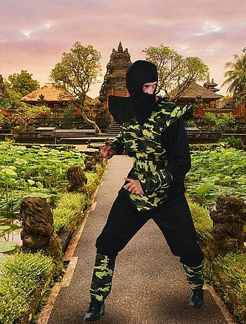 RIRE ET CONFETTI - Déguisement Ninja camouflage Homme Luxe