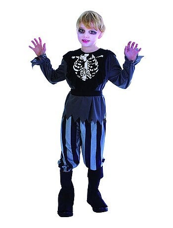 RIRE ET CONFETTI - Déguisement Pirate rayé Squelette Halloween enfant
