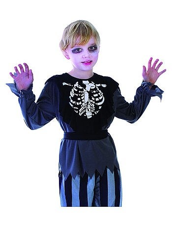 RIRE ET CONFETTI - Déguisement Pirate rayé Squelette Halloween enfant
