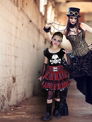 RIRE ET CONFETTI - Déguisement Punk Skull Halloween enfant