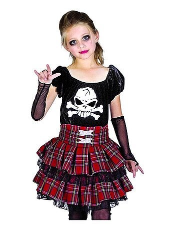 RIRE ET CONFETTI - Déguisement Punk Skull Halloween enfant
