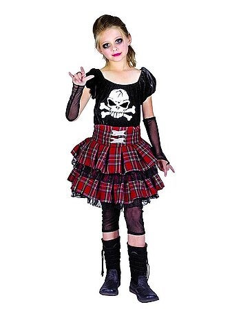 RIRE ET CONFETTI - Déguisement Punk Skull Halloween enfant