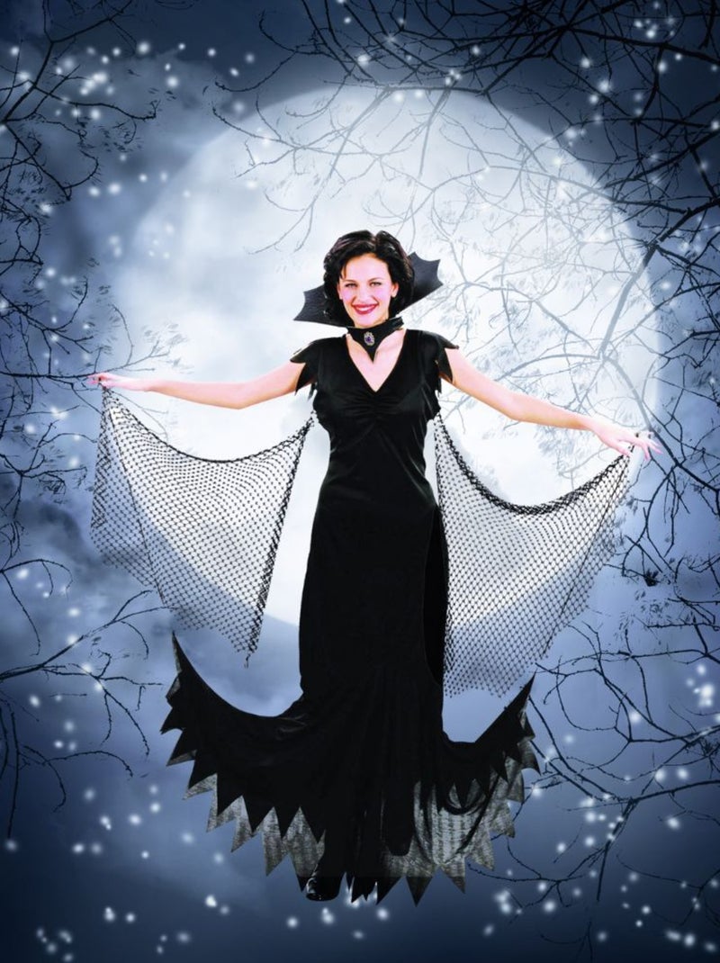 RIRE ET CONFETTI - Déguisement Vampire chauve souris Femme Halloween Noir Noir - Kiabi