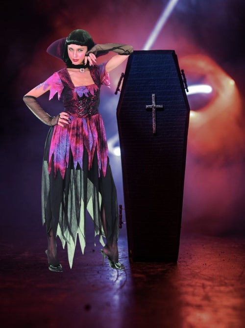 RIRE ET CONFETTI - Déguisement Vampire rose et noir Femme Halloween Luxe - Kiabi