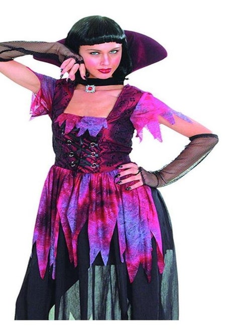 RIRE ET CONFETTI - Déguisement Vampire rose et noir Femme Halloween Luxe - Kiabi