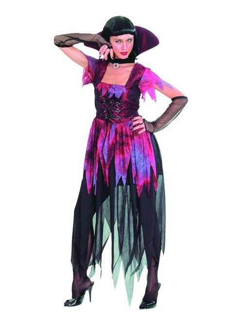 RIRE ET CONFETTI - Déguisement Vampire rose et noir Femme Halloween Luxe - Kiabi