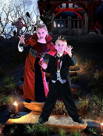 RIRE ET CONFETTI - Déguisement Vampire rouge Halloween fille enfant