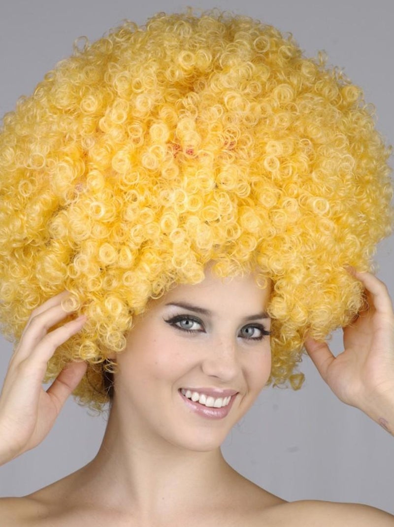 RIRE ET CONFETTI - Perruque volumineuse Disco Jaune - Kiabi