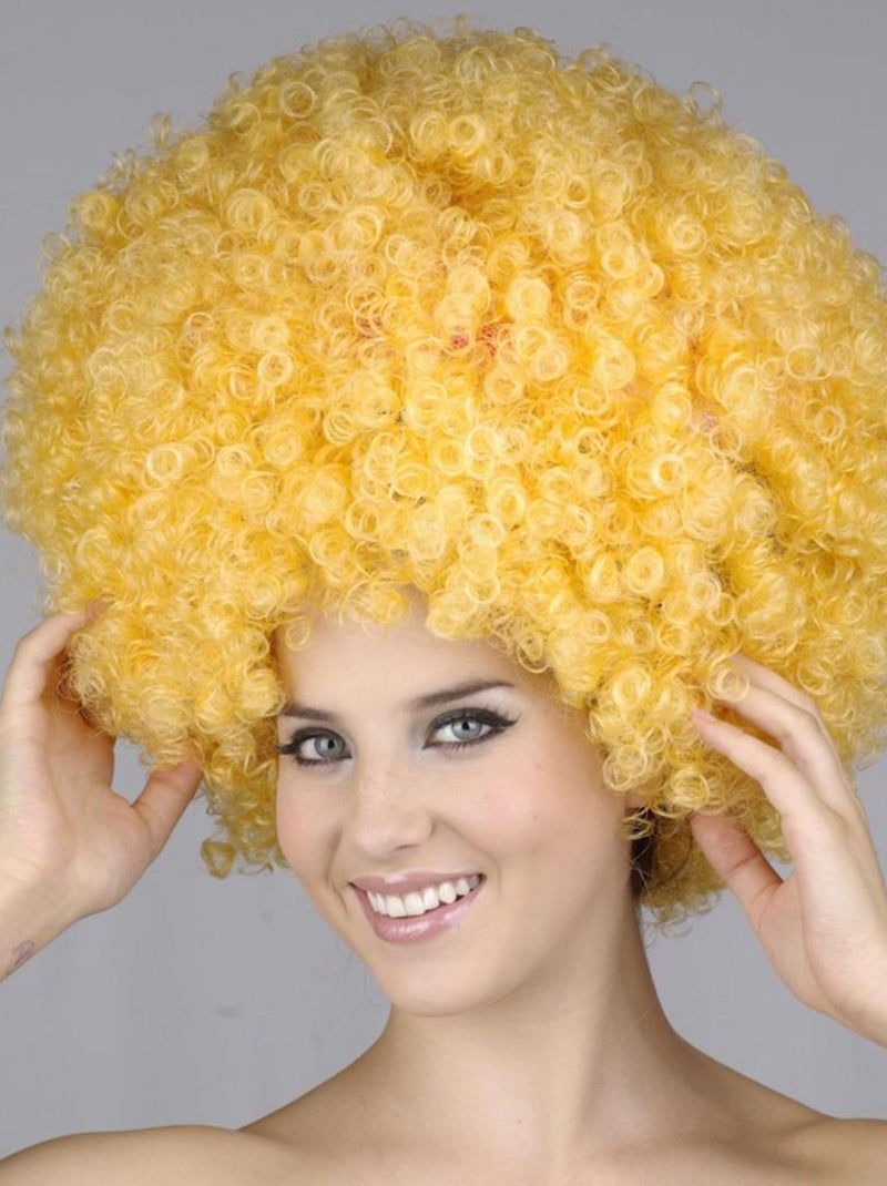 RIRE ET CONFETTI - Perruque volumineuse Disco Jaune - Kiabi