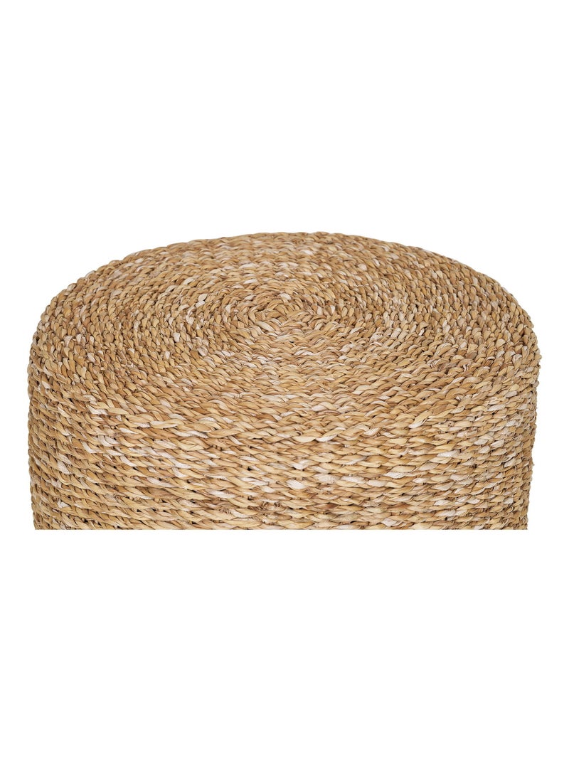 Rivera Pouf - Pouf, jonc de mer/coton, naturel ø40x40 cm Beige - Kiabi
