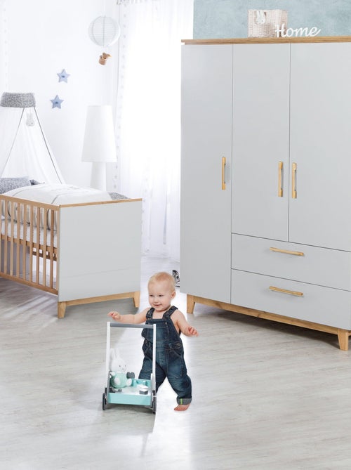 ROBA Armoire "Caro" 3 portes et 2 tiroirs à fermeture progressive - Kiabi