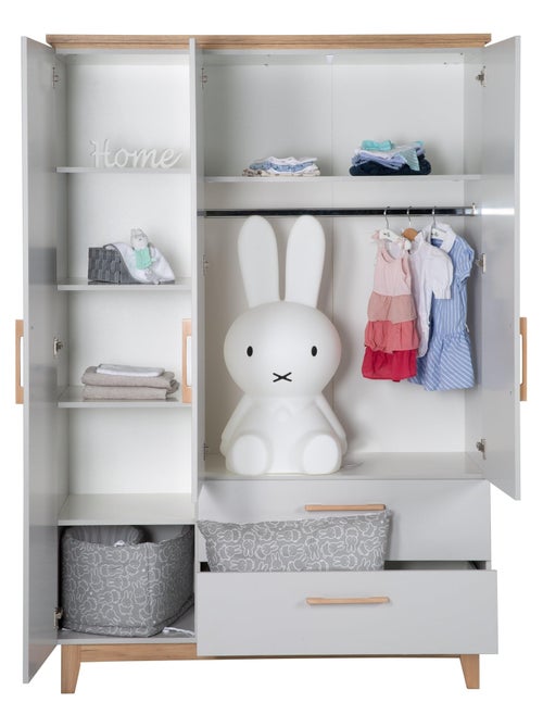 ROBA Armoire "Caro" 3 portes et 2 tiroirs à fermeture progressive - Kiabi