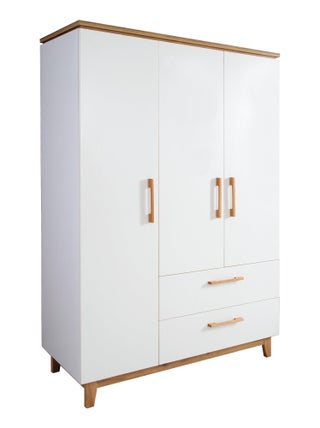 ROBA Armoire "Finn" 3 portes et 2 tiroirs – blanc