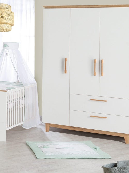 ROBA Armoire "Finn" 3 portes et 2 tiroirs – blanc - Kiabi