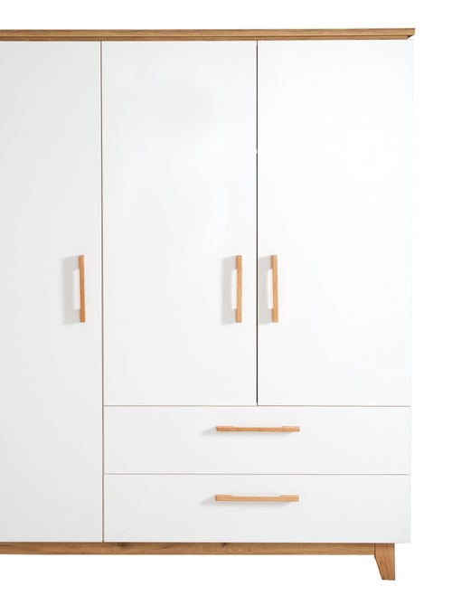 ROBA Armoire "Finn" 3 portes et 2 tiroirs – blanc - Kiabi
