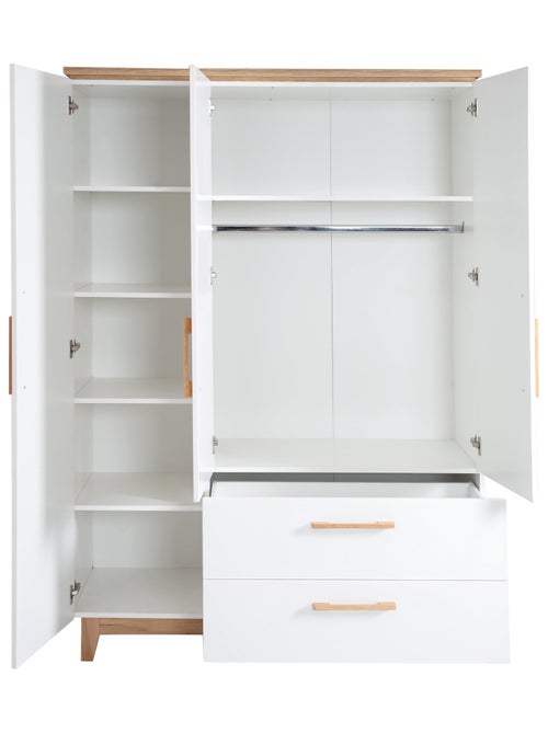 ROBA Armoire "Finn" 3 portes et 2 tiroirs – blanc - Kiabi