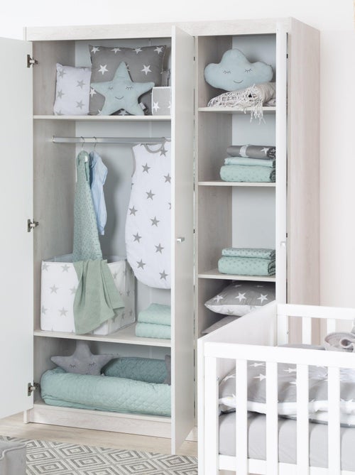 ROBA Armoire "Julia" 3 portes – technologie à fermeture progressive – blanc / orme lunaire - Kiabi