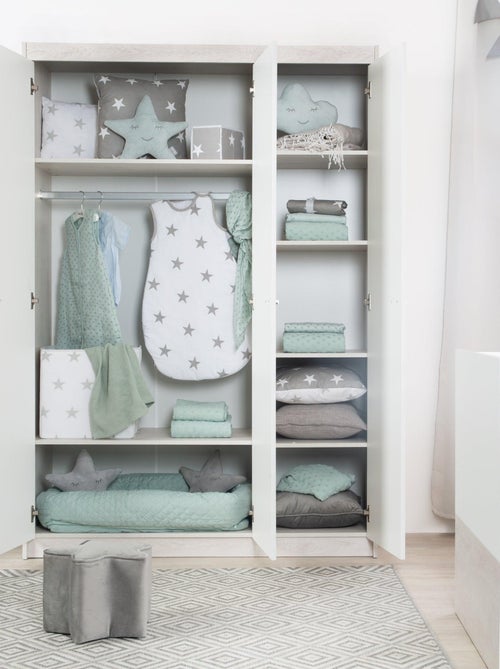 ROBA Armoire "Julia" 3 portes – technologie à fermeture progressive – blanc / orme lunaire - Kiabi