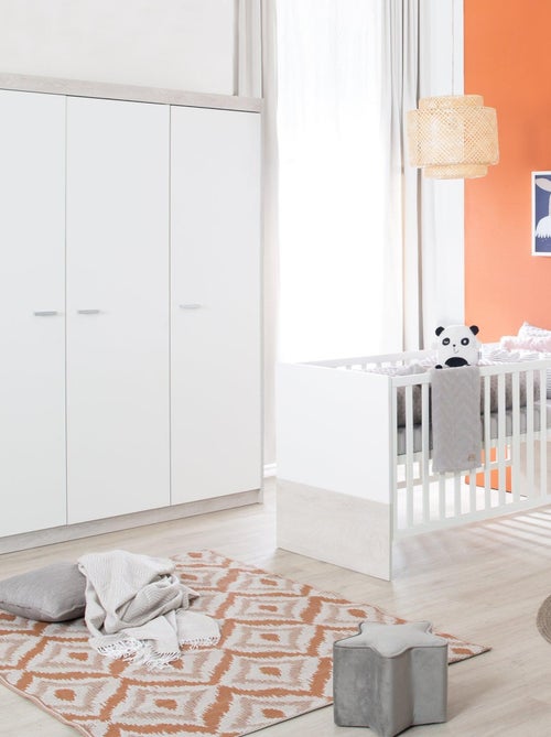 ROBA Armoire "Julia" 3 portes – technologie à fermeture progressive – blanc / orme lunaire - Kiabi