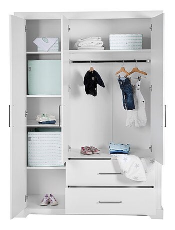 ROBA Armoire "Maxi" – 3 portes et 2 tiroirs – style maison de campagne