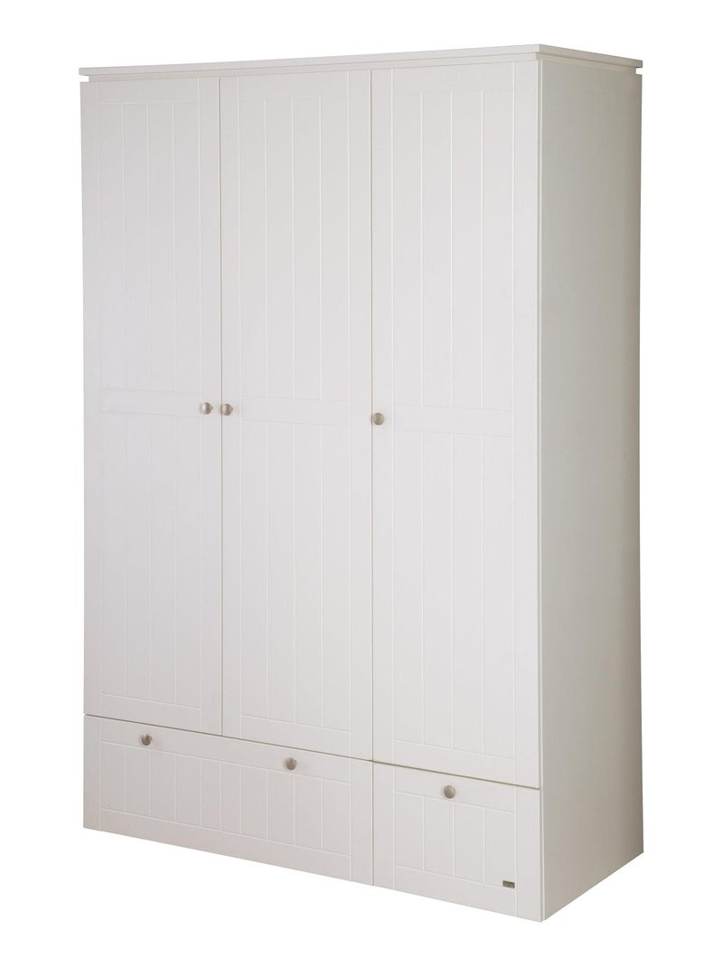 ROBA Armoire "Mia" 3 portes et 2 tiroirs – blanc fraisé Blanc - Kiabi
