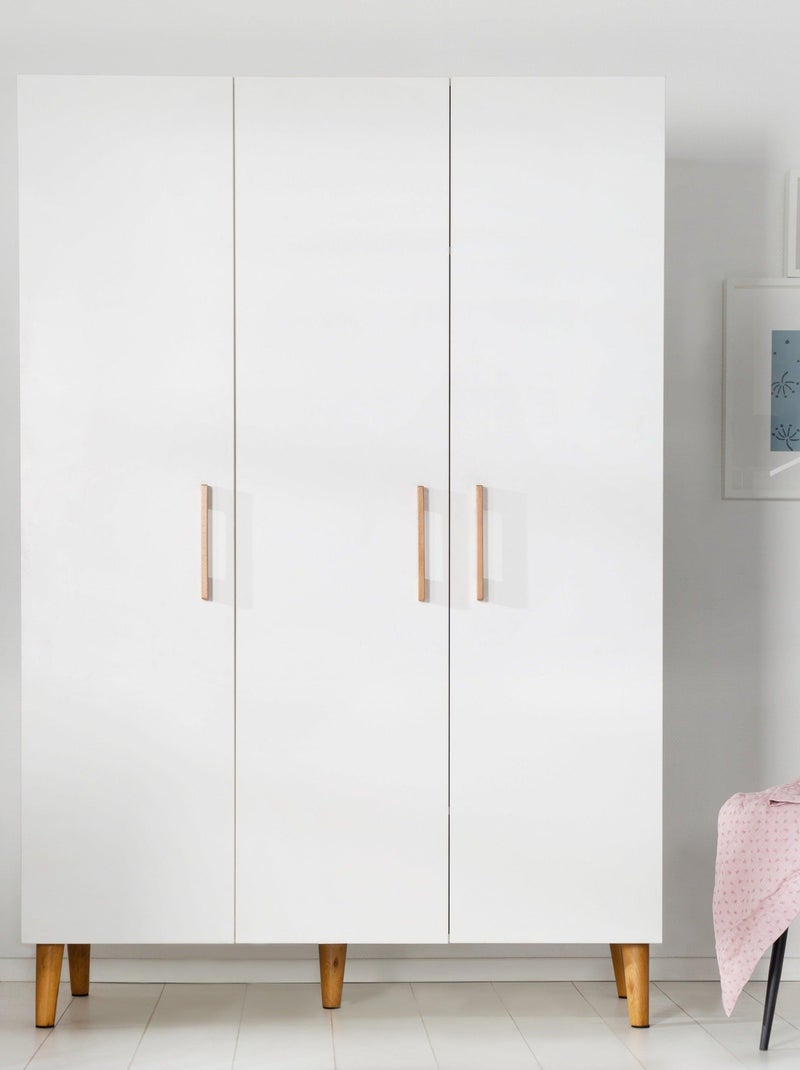 ROBA Armoire "Mick" 3 portes – technologie à fermeture progressive – blanc / chêne doré Blanc - Kiabi