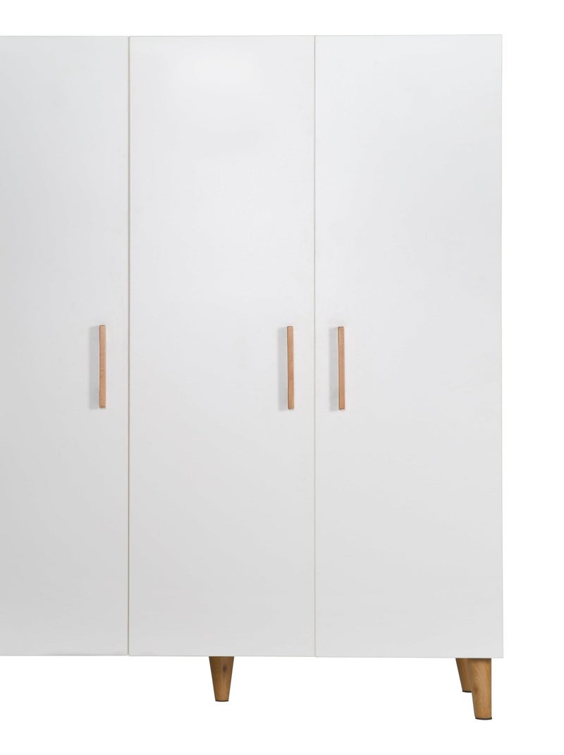 ROBA Armoire "Mick" 3 portes – technologie à fermeture progressive – blanc / chêne doré Blanc - Kiabi