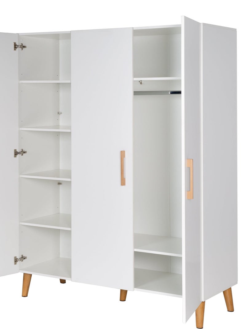 ROBA Armoire "Mick" 3 portes – technologie à fermeture progressive – blanc / chêne doré Blanc - Kiabi