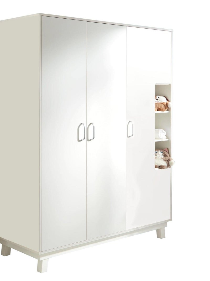 ROBA Armoire "Nordic weiss" 3 portes – incl. construction du pied amovible – blanc Blanc - Kiabi