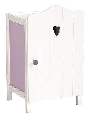ROBA Armoire Poupée "Fienchen" avec Tringle à Vêtements et Étagère - Dès 3 Ans - Lilas/Blanc