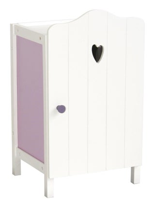 ROBA Armoire Poupée "Fienchen" avec Tringle à Vêtements et Étagère - Dès 3 Ans - Lilas/Blanc