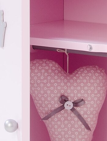 ROBA Armoire Poupée "Princesse Sophie" avec Tringle à Vêtements et Étagère - Dès 18 Mois - Rose