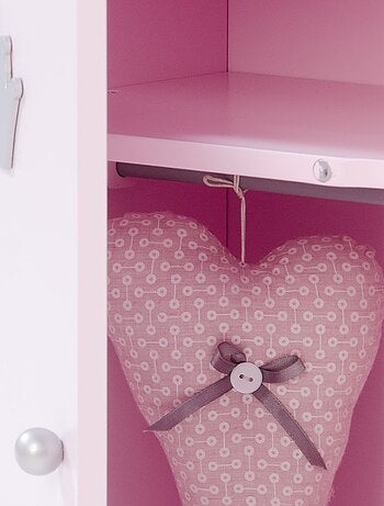 ROBA Armoire Poupée "Princesse Sophie" avec Tringle à Vêtements et Étagère - Dès 18 Mois - Rose