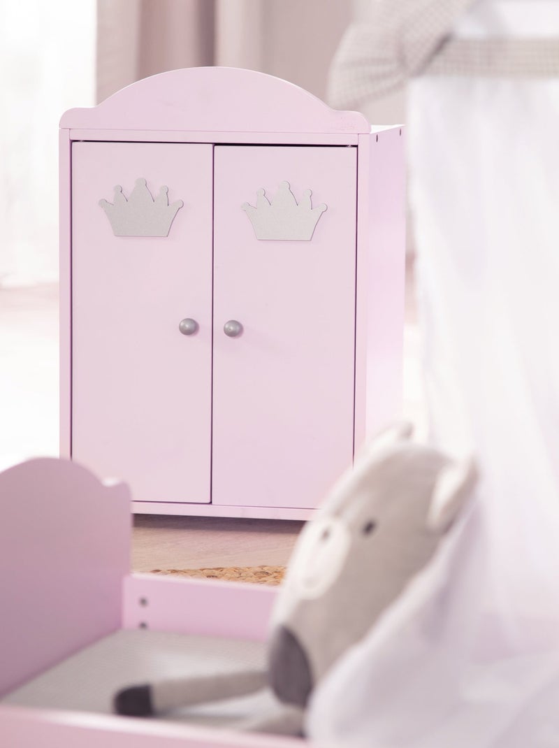 ROBA Armoire Poupée "Princesse Sophie" avec Tringle à Vêtements et Étagère - Dès 18 Mois - Rose Rose clair - Kiabi