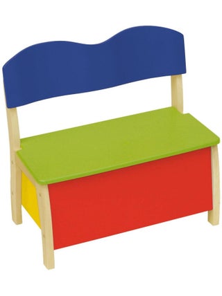 ROBA Banc-Coffre à Jouets 2 en 1 en Bois pour Enfant - Fermeture Douce - Multicolore