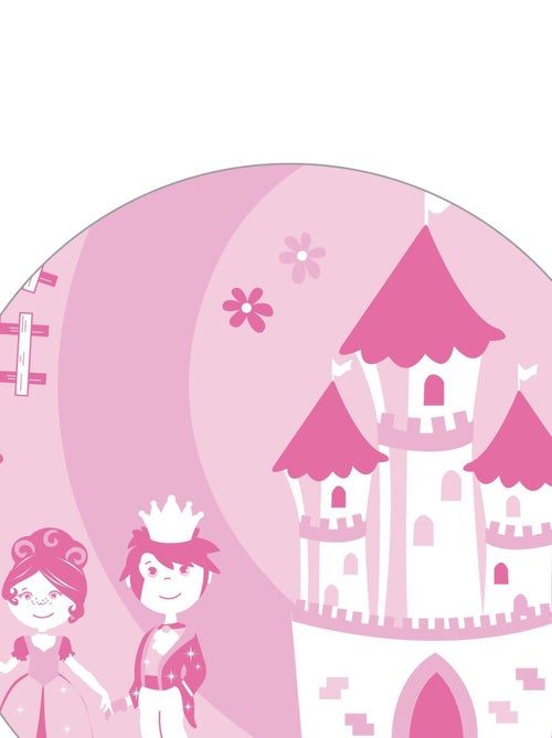 ROBA Banc-Coffre à Jouets "Krone" en Bois pour Enfant - Fermeture Douce - Rose/Motif Conte de Fées - Kiabi