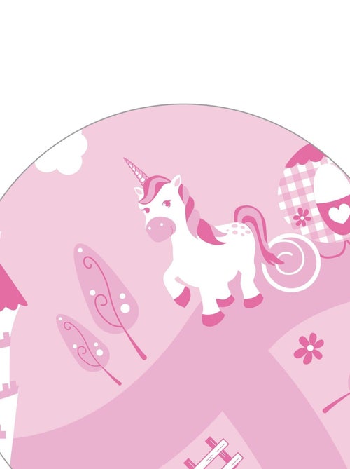 ROBA Banc-Coffre à Jouets "Krone" en Bois pour Enfant - Fermeture Douce - Rose/Motif Conte de Fées - Kiabi