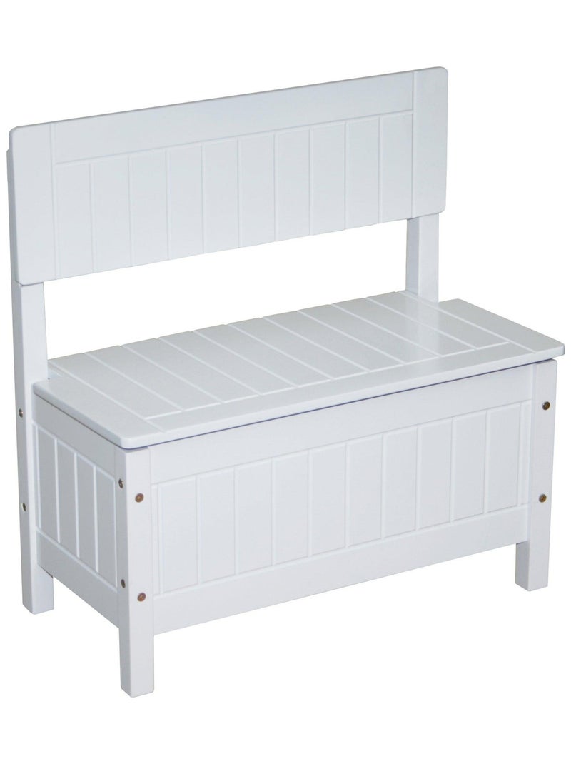 ROBA Banc-Coffre à Jouets pour Enfant en Bois - Banc de Rangement - Fermeture Douce - Blanc Blanc - Kiabi