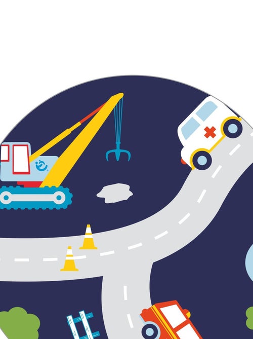 ROBA Banc-Coffre à Jouets "Rennfahrer" en Bois pour Enfant - Fermeture Douce - Blanc/Bleu - Kiabi