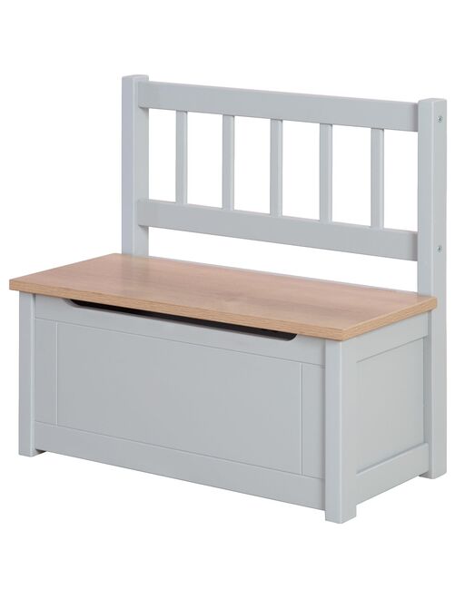 ROBA Banc-Coffre à Jouets Woody pour Enfant en Bois - Résistant aux Rayures - Taupe / Aspect Bois - Kiabi