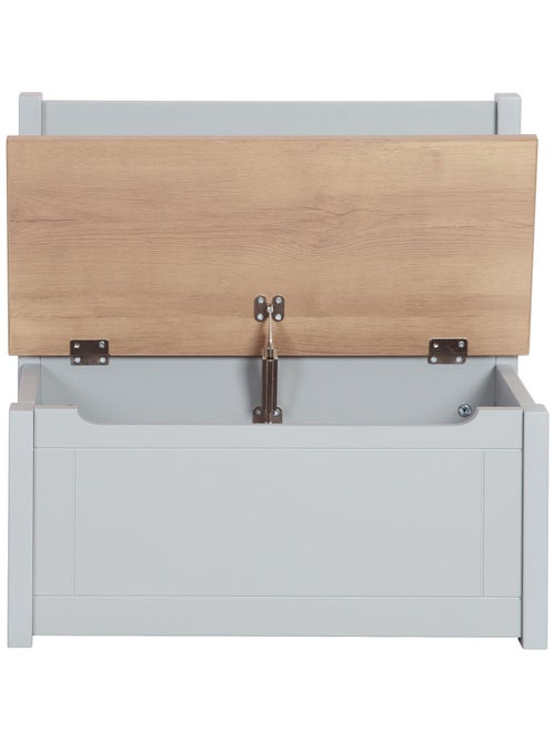 ROBA Banc-Coffre à Jouets Woody pour Enfant en Bois - Résistant aux Rayures - Taupe / Aspect Bois - Kiabi