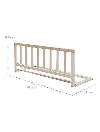 ROBA Barrière de Lit 90 cm - Protection Anti-Chute Sûre pour Bébés et Enfants - Bois Naturel