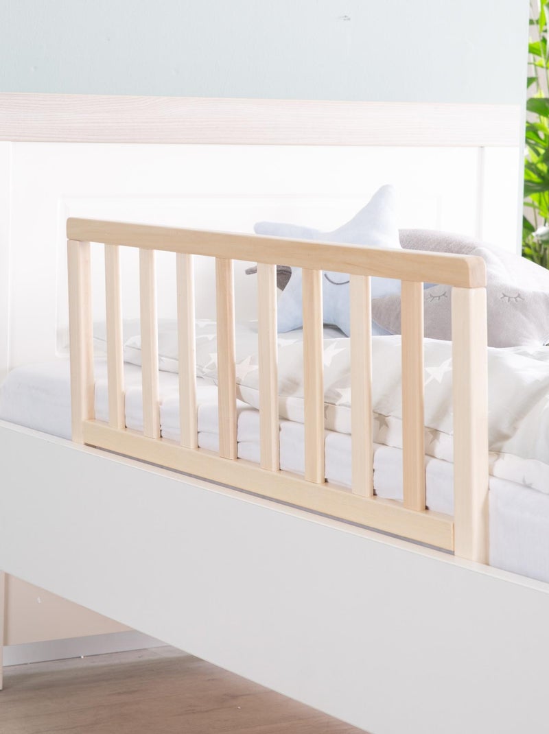 ROBA Barrière de Lit 90 cm - Protection Anti-Chute Sûre pour Bébés et Enfants - Bois Naturel Beige - Kiabi