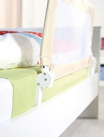 ROBA Barrière de Lit Bébé et Enfant "Klipp-Klapp" - 135 cm - Antichute et Rabattable - Beige