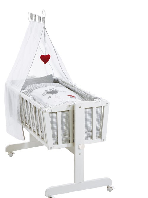 ROBA Berceau Adam & Eule 40x90 cm + Équipement Complet - Bois Laqué Blanc - Kiabi